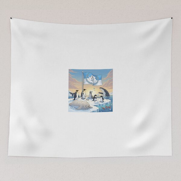 Artikelvorschau, Antarktis-Flagge mit Tieren entworfen und verkauft von Barnsey.