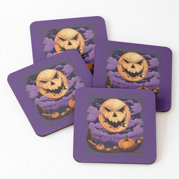 Item preview, "Enchanted Halloween Night: Giant Pumpkin Moon and Bats" designed and sold by Artisticanvas.