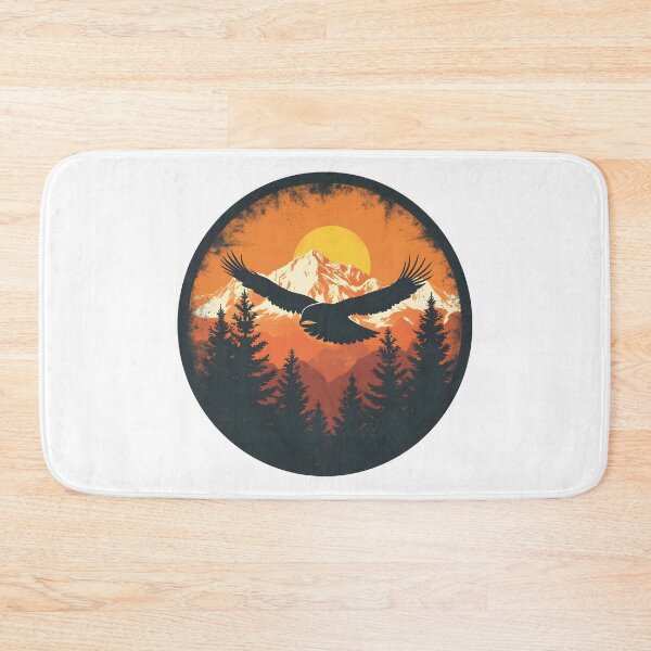 Item preview, Bird in Flight Vintage Badge | Retro Sunset Eagle Silhouette Mountain Adventure Logo Design designed and sold by VividByAmani.