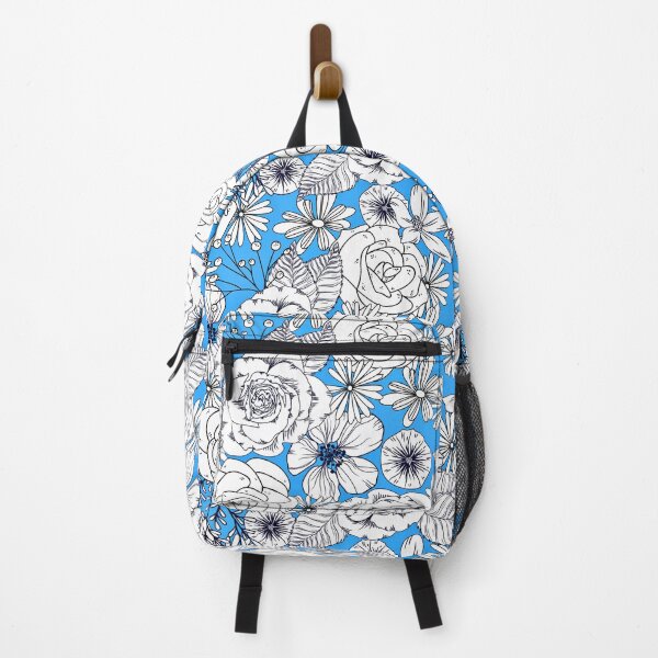 Item preview, Botanical White Flower Designs On Sky Blue Background designed and sold by DEC02.