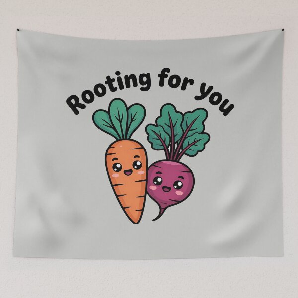 Item preview, Rooting for You, Cute Kawaii Foodie Veggie Pun designed and sold by Bliss Find And Design.
