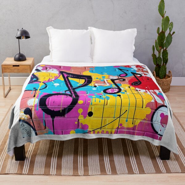 Item preview, Vibrant Musical Notes Street Art designed and sold by sharon1210.