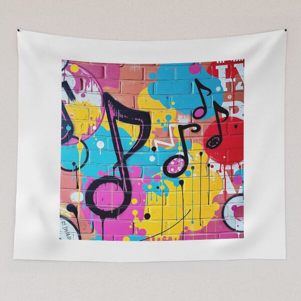 Item preview, Vibrant Musical Notes Street Art designed and sold by sharon1210.