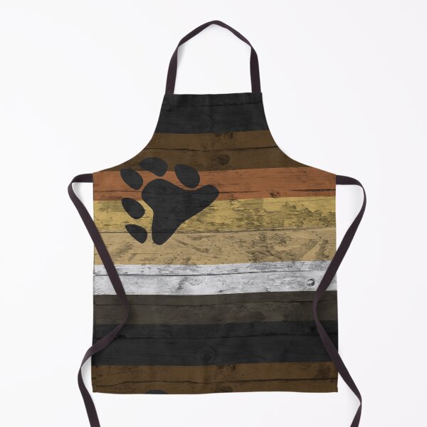 Aperçu de l'œuvre Drapeau de la fierté de la Confrérie de l'ours brun, grain de bois vieilli créée et vendue par TackyTime.