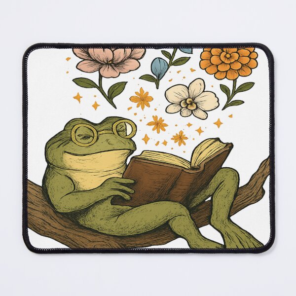 Item preview, Book Aesthetic Frog Reading – Whimsical Bibliophile Art, Cozy Cottagecore, Fantasy Library Vibes designed and sold by Trendiihub.