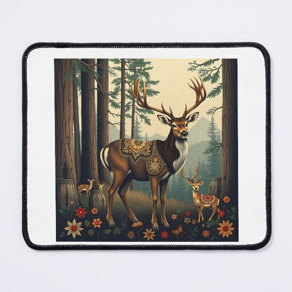 Item preview, Nordic Deer with Folkloric Forest Motifs designed and sold by sharon1210.