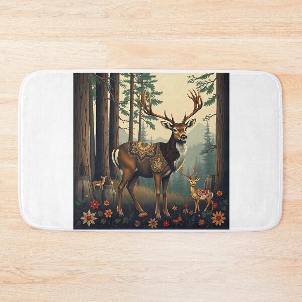Item preview, Nordic Deer with Folkloric Forest Motifs designed and sold by sharon1210.