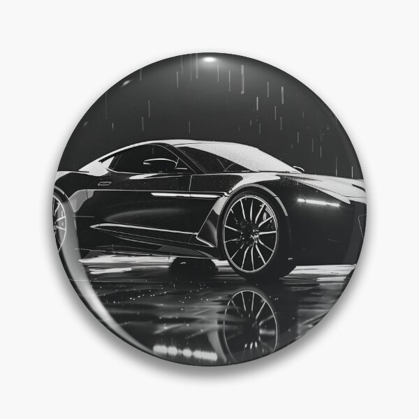 Artikelvorschau, Schwarz-Weiß-Sportwagen im Regen Poster Art entworfen und verkauft von ArgentoArt.