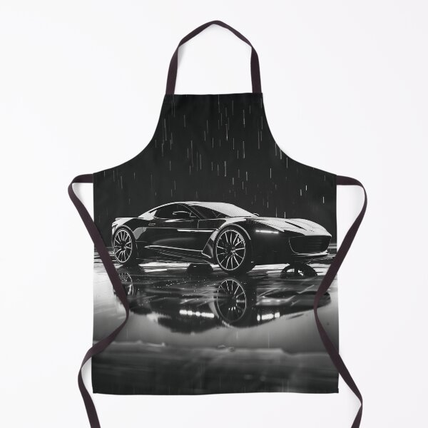 Item preview, Black and White Sports Car in Rain Poster Art designed and sold by ArgentoArt.
