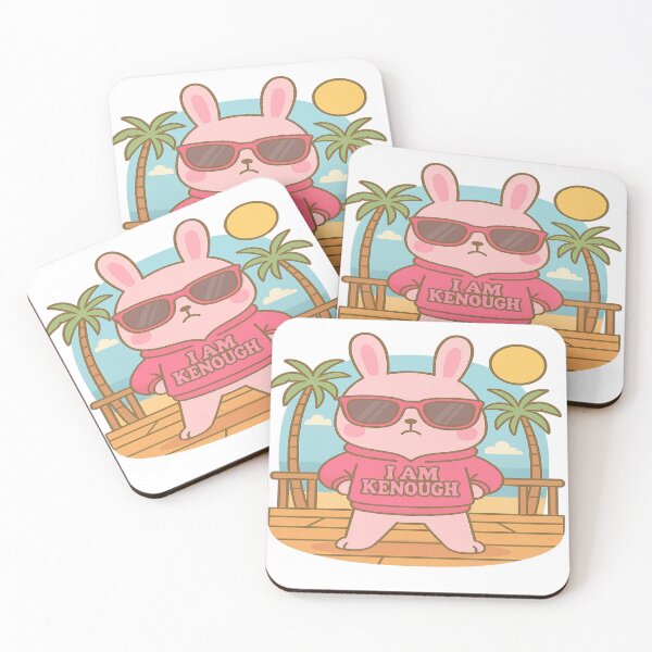 Item preview, I Am Kenough Kawaii Pink Bunny in Sunglasses – I Am Kenough Hoodie Self‑Love Design designed and sold by Trendiihub.