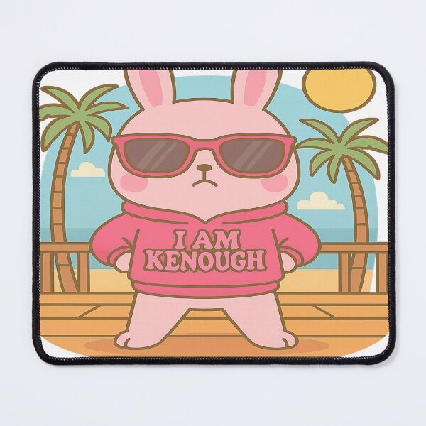 Item preview, I Am Kenough Kawaii Pink Bunny in Sunglasses – I Am Kenough Hoodie Self‑Love Design designed and sold by Trendiihub.