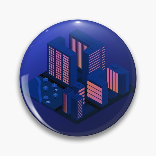 Item preview, Dark Night Isometric City Print designed and sold by Medlena.