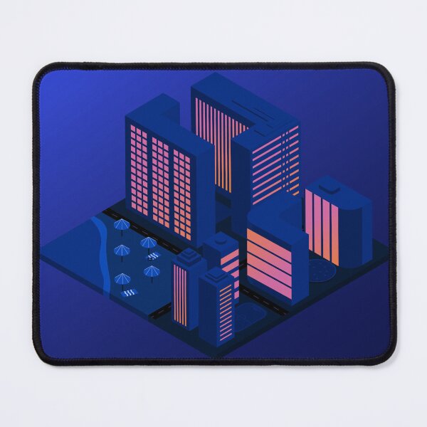 Item preview, Dark Night Isometric City Print designed and sold by Medlena.