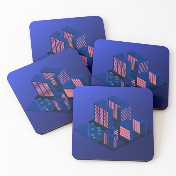 Item preview, Dark Night Isometric City Print designed and sold by Medlena.