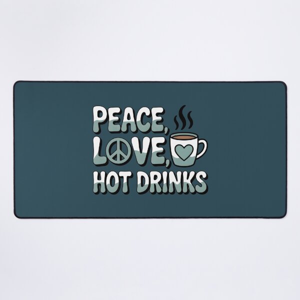 Item preview, Peace Love Hot Drinks – Cozy Winter Quote designed and sold by Jollys-ArtShop.