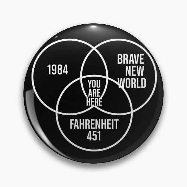 Item preview, Dystopian Venn Diagram Sticker – 1984, Brave New World, Fahrenheit 451 designed and sold by Evanka.
