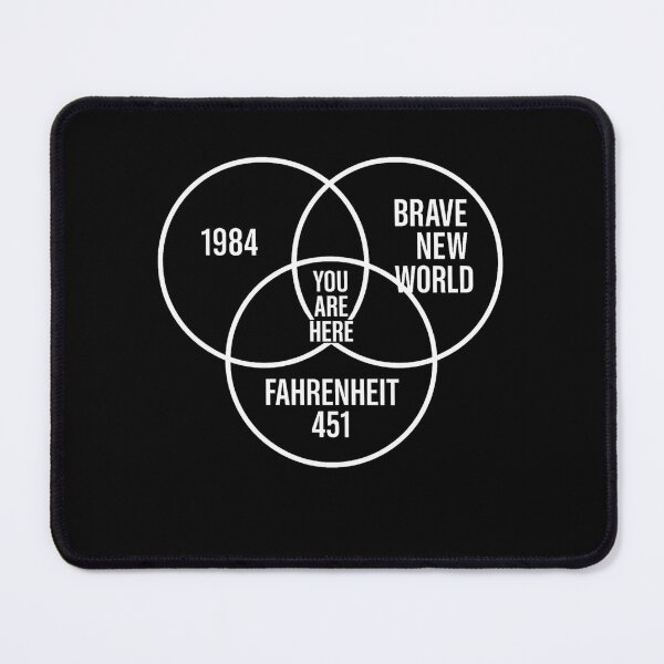 Item preview, Dystopian Venn Diagram Sticker – 1984, Brave New World, Fahrenheit 451 designed and sold by Evanka.