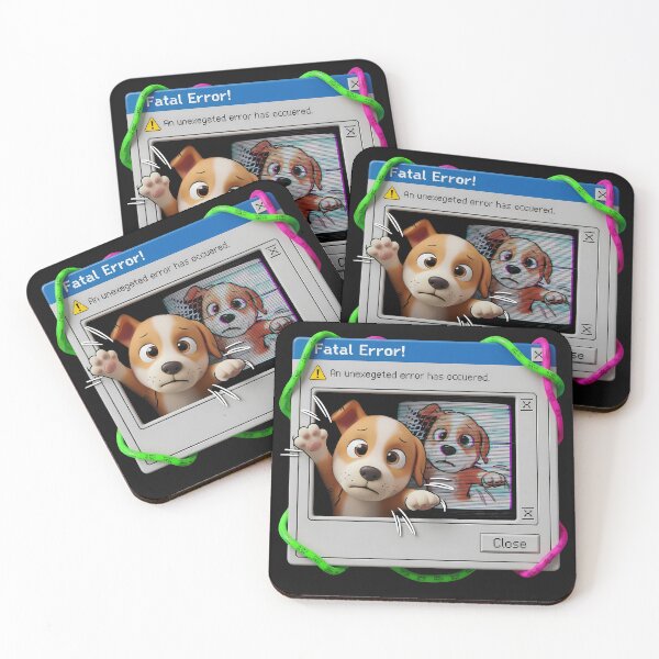 Item preview, Fatal Error Dog | Retro Glitch Sticker  designed and sold by WHITE FLAME PRINTS.