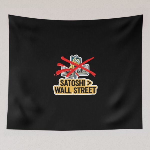Item preview, Bitcoin Satoshi Greater Than Wall Street Graffiti Design designed and sold by RadDeck.
