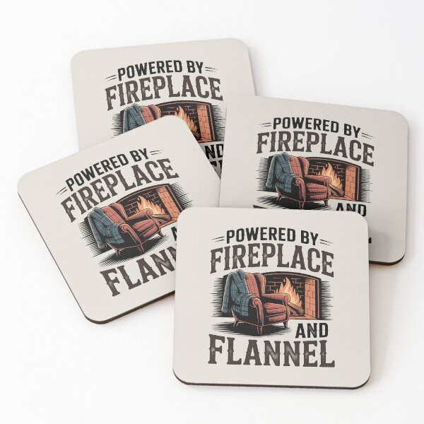 Item preview, Powered by Fireplace and Flannel – Cozy Winter Vibes designed and sold by Jollys-ArtShop.