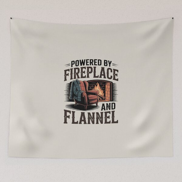 Item preview, Powered by Fireplace and Flannel – Cozy Winter Vibes designed and sold by Jollys-ArtShop.