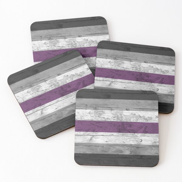 Item preview, Asexual Pride Flag Distressed Wood Grain Purple Gray  designed and sold by TackyTime.