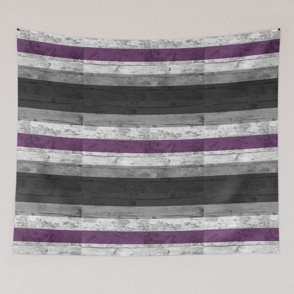 Item preview, Asexual Pride Flag Distressed Wood Grain Purple Gray  designed and sold by TackyTime.