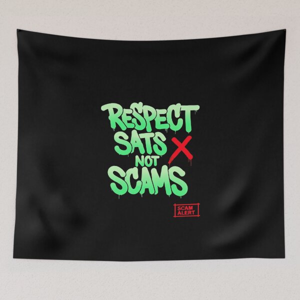 Item preview, Bitcoin Respect Sats Not Scams Graffiti Design designed and sold by RadDeck.