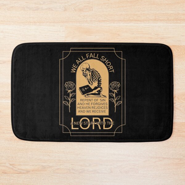 Item preview, Skeleton Praying We All Fall Short, Repent of Sin, Be Forgiven designed and sold by Forevermore.