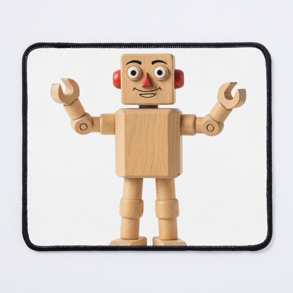 Item preview, Colorful Wooden Robot with Raised Arms designed and sold by BlurBlurDesign.