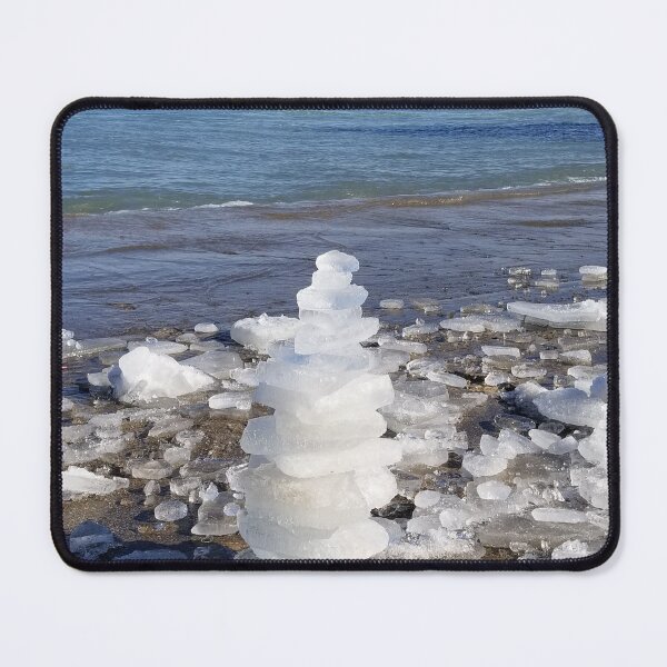 Item preview, Zen Ice Tower next to Lake Michigan designed and sold by SakinaStyles.