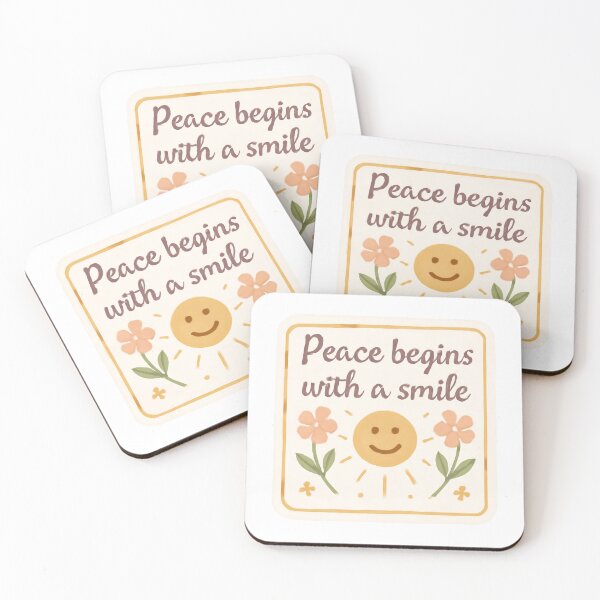 Item preview, Peace Begins with a Smile - Motivational Words for a Productive Day designed and sold by CosmicSeasonsStudio.