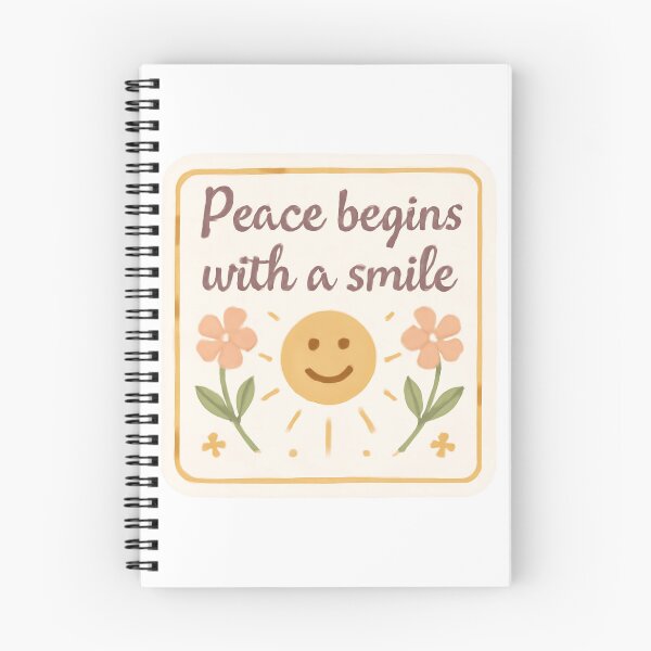 Item preview, Peace Begins with a Smile - Motivational Words for a Productive Day designed and sold by CosmicSeasonsStudio.