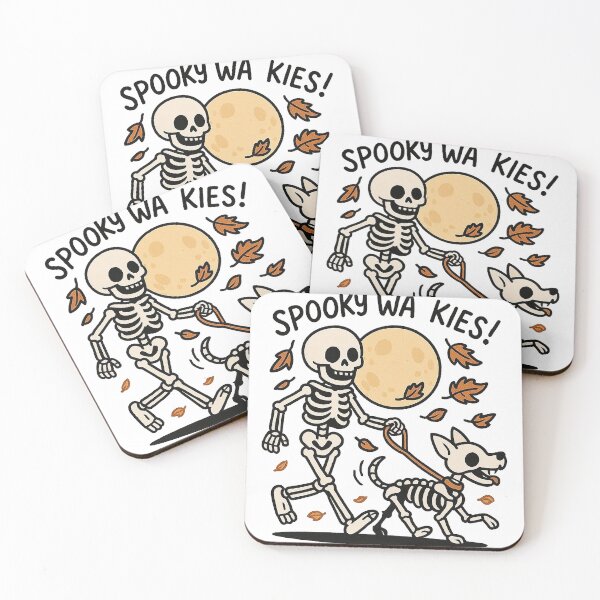 Item preview, Funny Halloween Shirts – Skeleton and Pets Spooky Walkies designed and sold by artbibun.