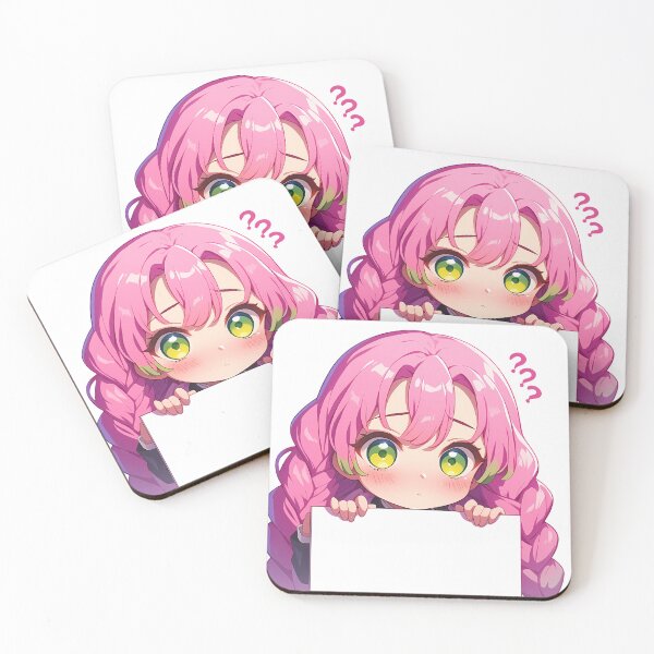 Item preview, Mitsuri Kanroji Demon Slayer Anime Chibi Pink Hair designed and sold by TorbenKuhano.
