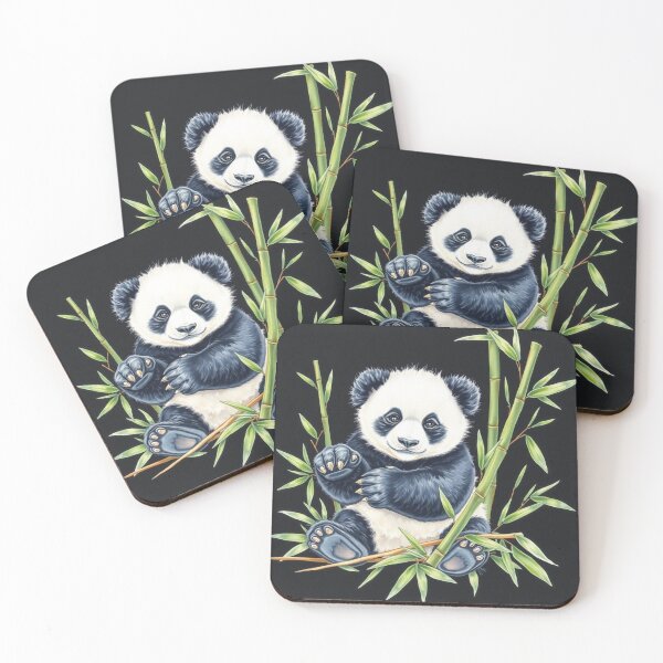 Aperçu de l'œuvre Adorable bébé panda avec bambou – Impression artistique créée et vendue par EllDAV777.