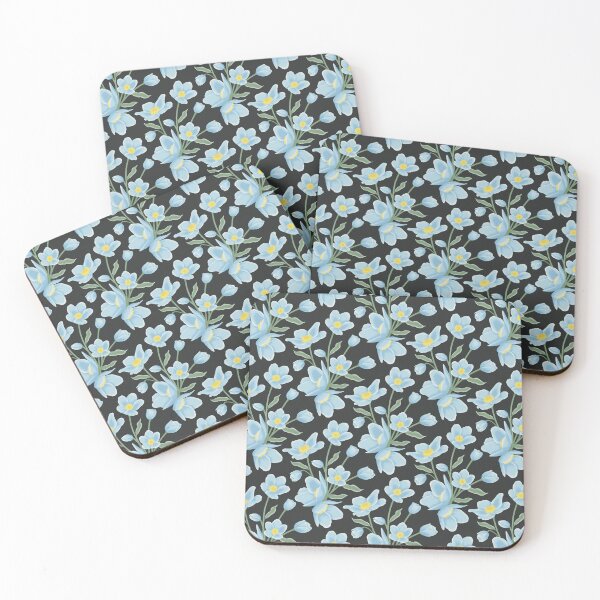 Item preview, Soft Hand Drawn Blue Flowers Pattern designed and sold by AloraDawnEve.