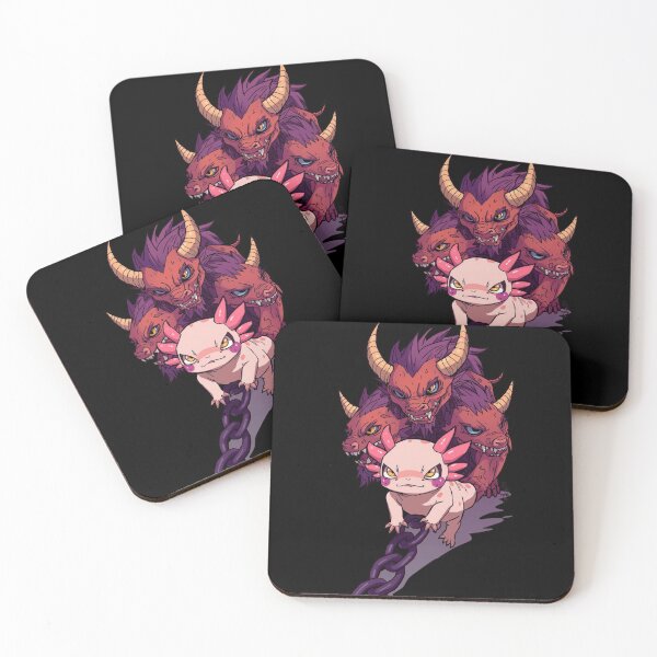 Item preview, Warrior axolotl with mythological beast Cerberus designed and sold by ShadyLotl.