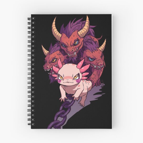 Item preview, Warrior axolotl with mythological beast Cerberus designed and sold by ShadyLotl.