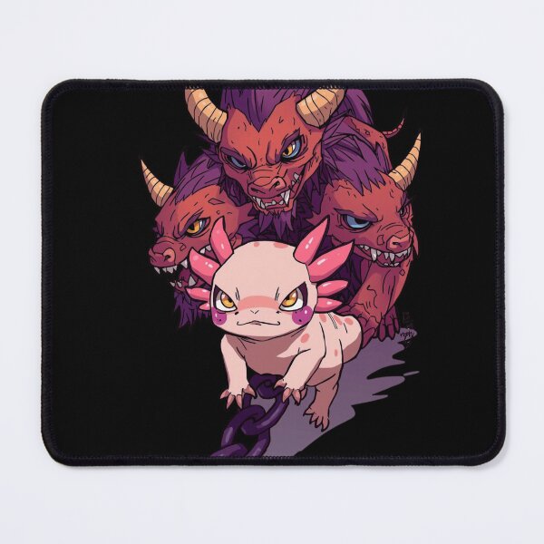 Item preview, Warrior axolotl with mythological beast Cerberus designed and sold by ShadyLotl.