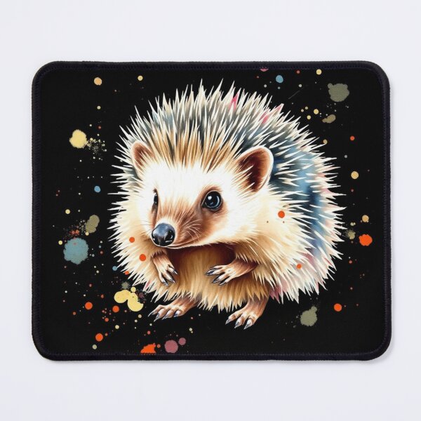 Item preview, Cute Hedgehog with Colorful Splashes - Adorable Spiky Animal Art Print designed and sold by EllDAV777.