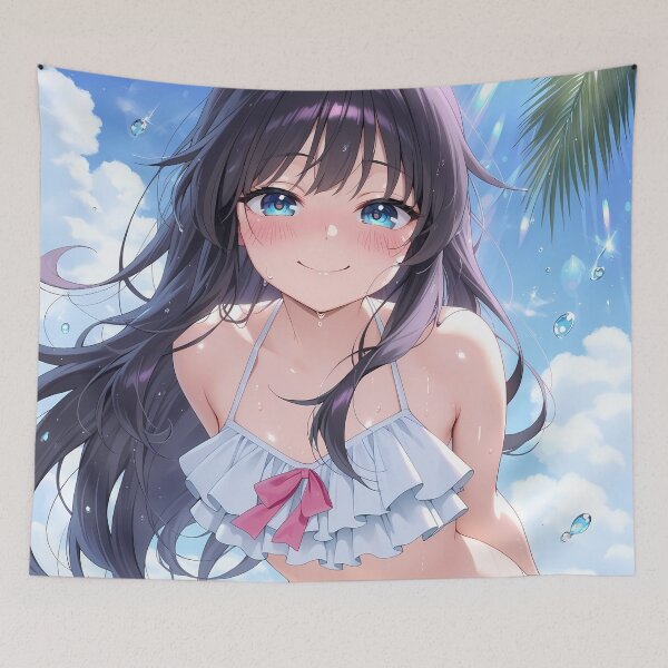Item preview, Fragrant Kaoruko Waguri Summer Bikini Ocean Anime Girl Waifu designed and sold by B5fivemerch.