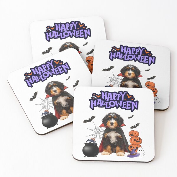 Item preview, Bernedoodle Dracula Halloween Design | Cute Dog in Spooky Costume designed and sold by Fredster1966.