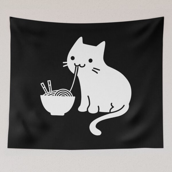 Item preview, Cute Cat Eating Ramen designed and sold by DarrelKeeling.