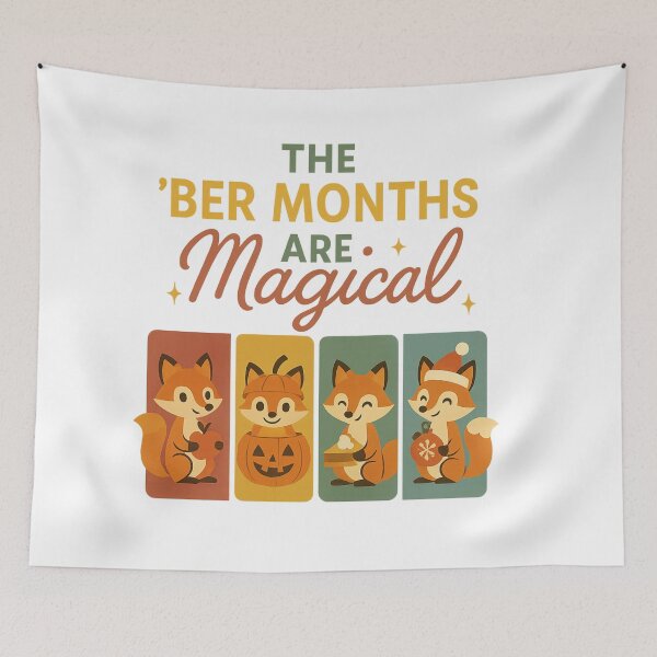 Artikelvorschau, Die Ber-Monate sind magisch | Mary Blair Style Fox Saisonales Shirt entworfen und verkauft von Zippitydodads.