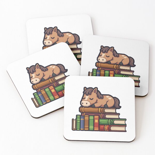 Item preview, Sleeping Horse on Books designed and sold by Pixel & Paw.