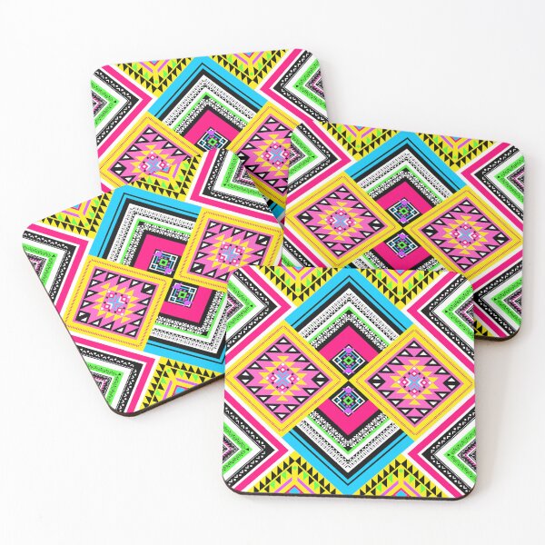 Item preview, Neon Tribal Geometric Pattern Retro Festival Vibes designed and sold by Dogdogdesignsart .