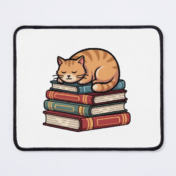 Item preview, Sleepy Orange Tabby Cat on Books designed and sold by Pixel & Paw.