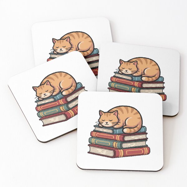 Item preview, Sleepy Orange Tabby Cat on Books designed and sold by Pixel & Paw.