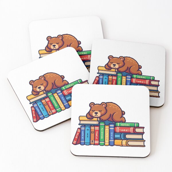 Item preview, Sleepy Bear on Book designed and sold by Pixel & Paw.